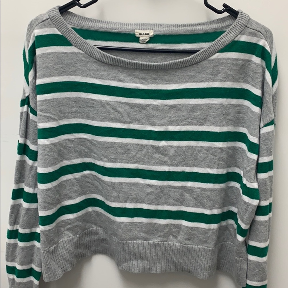 Garage Striped Cropped Sweater